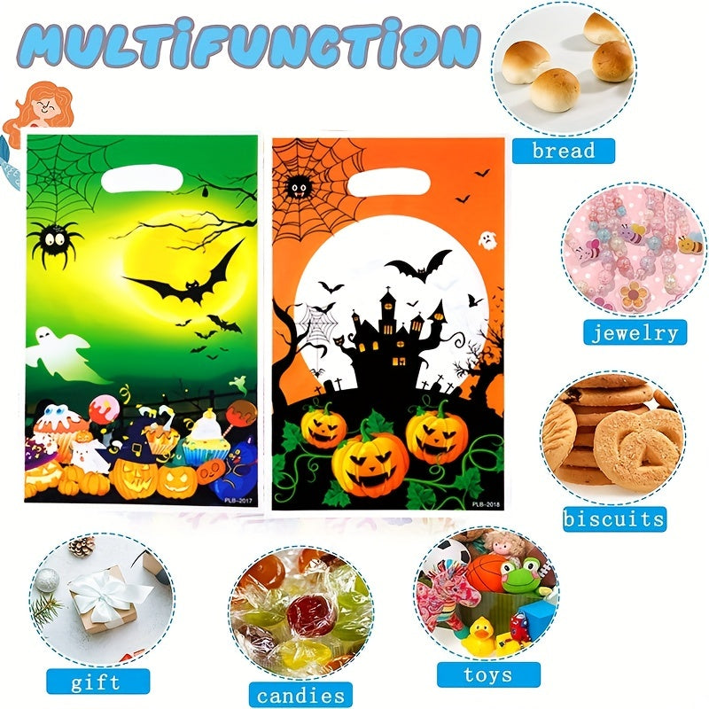 10pcs Halloween Party Gift Bags Goodie Candy Pumpkin Bat Spider Bags