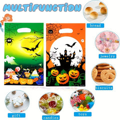 10pcs Halloween Party Gift Bags Goodie Candy Pumpkin Bat Spider Bags