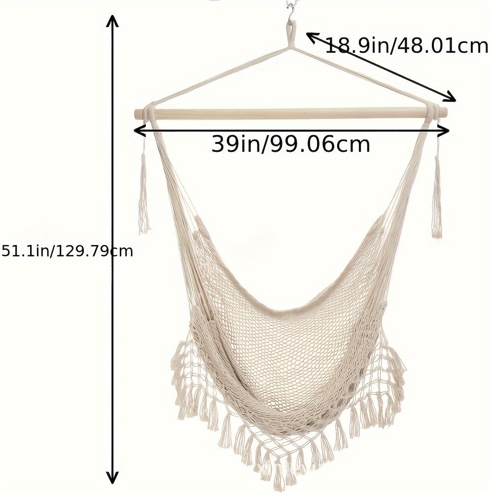 Bohemian Tassel Cotton Mesh Hanging Chair Swing Hammock