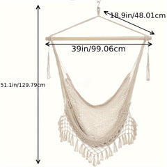 Bohemian Tassel Cotton Mesh Hanging Chair Swing Hammock