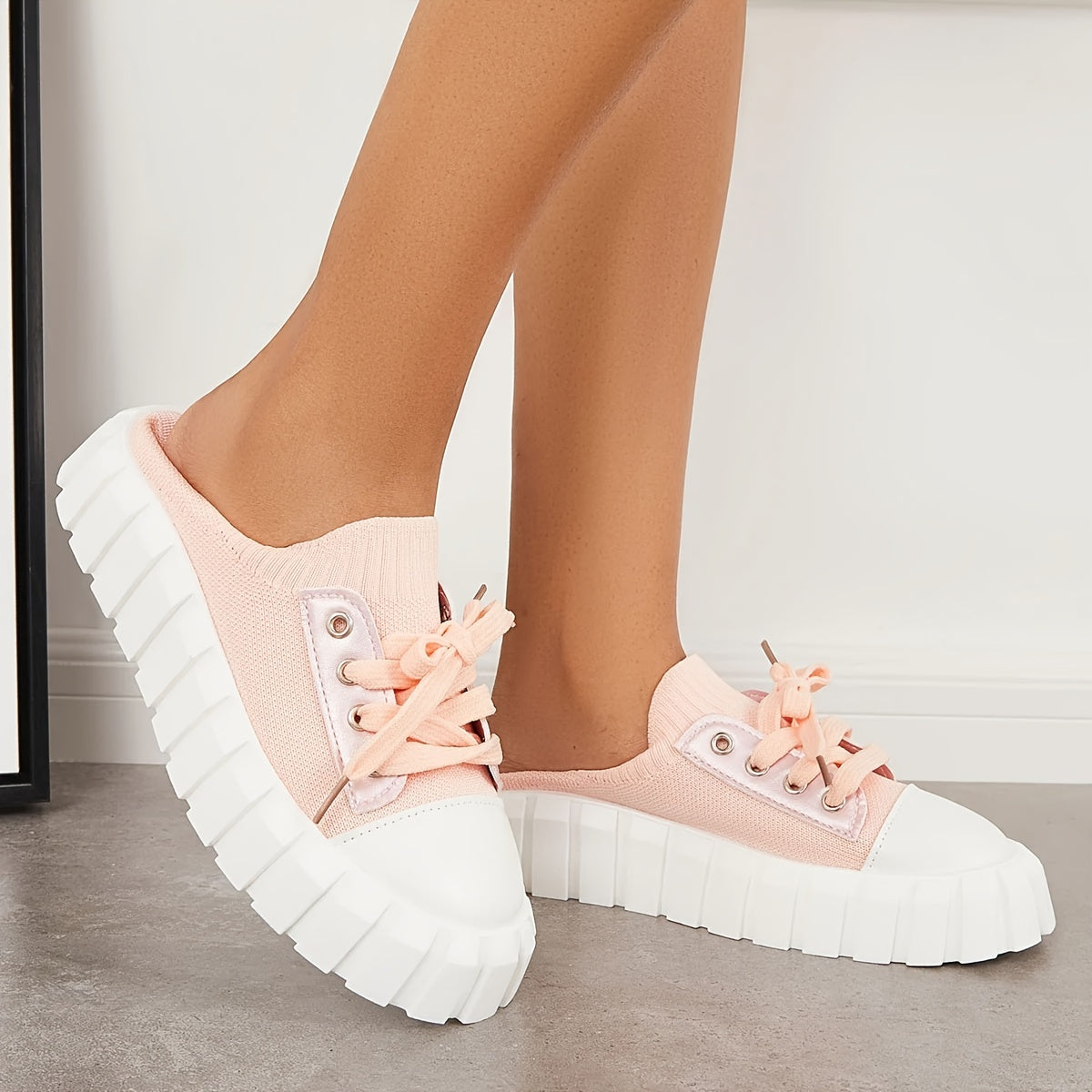 Women's Platform Sports Shoes Comfy Low Top Sneakers