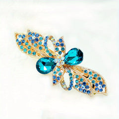 Alloy Flower Hair Clip Crystal Side Accessory