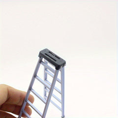1:12 Scale Dollhouse Ladder Accessory Light Gray Plastic Decor Model