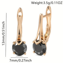 Zircon Clips Earrings Golden Bride Wedding Fine Jewelry