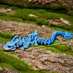 3D Printed Triceratops Figurine with Movable Parts and Simulated Eyes