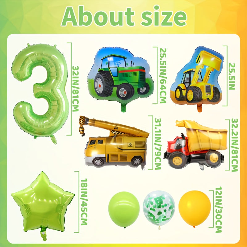 18pcs Tractor Birthday Party Supplies Construction Birthday Decorations