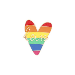 Love Rainbow Hand Flag Heart Planet Cartoon Brooch