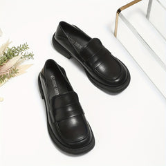 Women's Round Toe Loafers Soft Sole Chunky Shoes