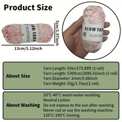 Glow In The Dark Yarn Mixed Polyester Luminous Yarn 50g Roll