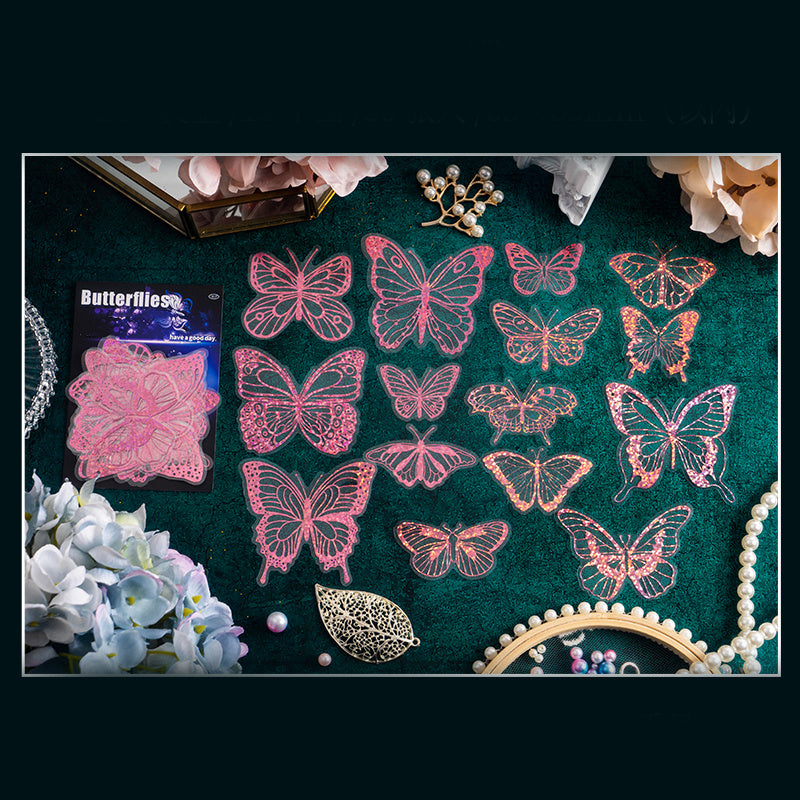 Set of 30 DIY Butterfly Stickers - Decorative Art Handbook Material