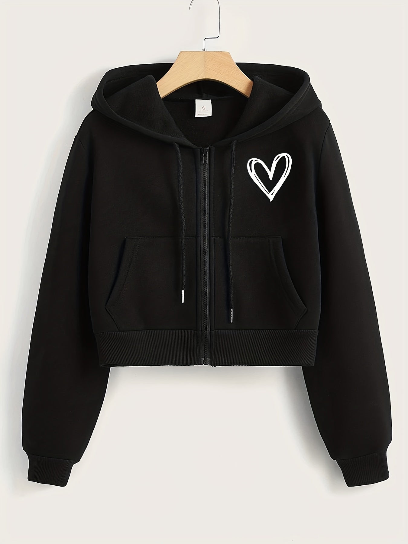 Women's Zip Up Crop Hoodie with Pocket