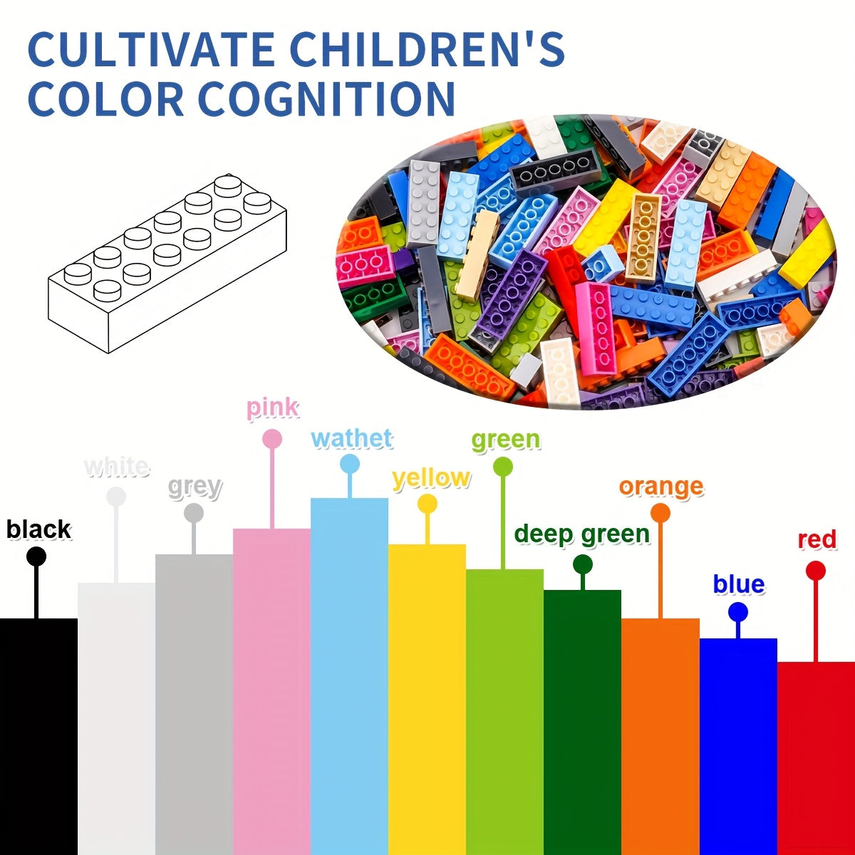 50pcs 2x6 Pellet Brick Building Blocks DIY Toy for Boys