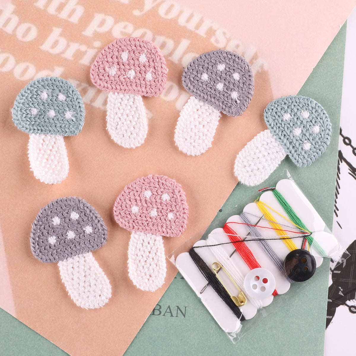 7pcs Small Mushroom Patches for Girls DIY Clothing Accessories