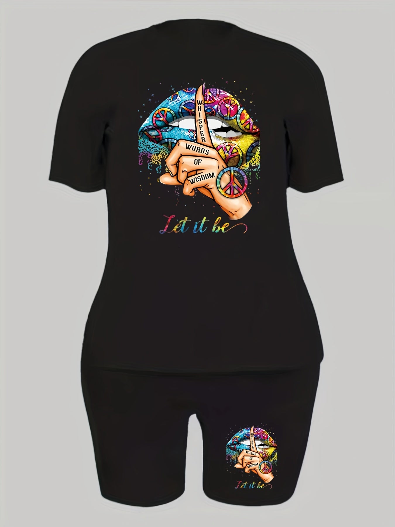  Women's Graphic Print Top & Shorts Set