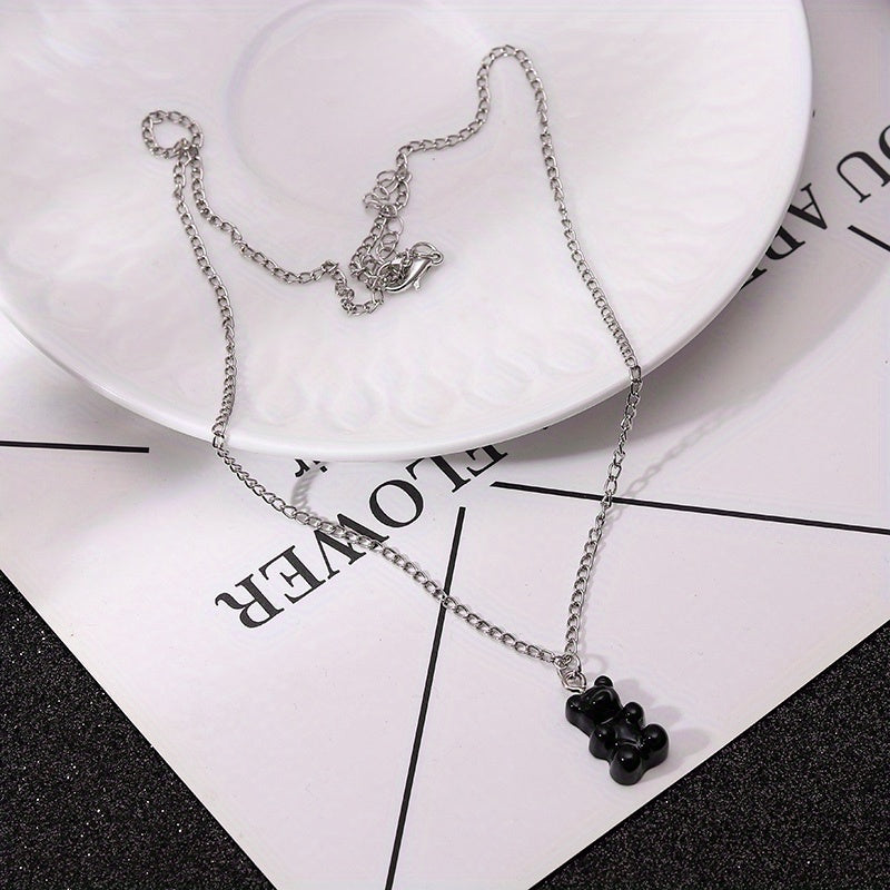 Candy Bear Chain Pendant Necklace For Women Girls Animal Jewelry