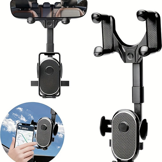 360 Rotatable Car Rearview Mirror Phone Mount