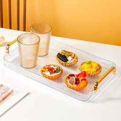 Rectangular Tray Double Handles Tea Cup Holder Home Decor