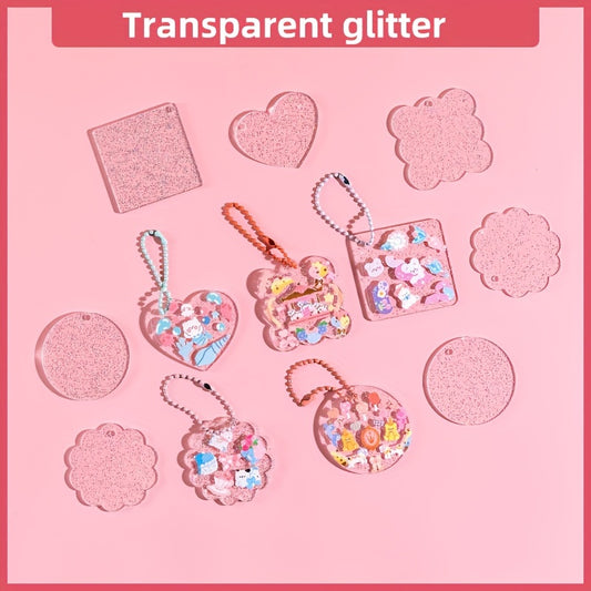 10pc Acrylic Grommet Gradient Keychain Decoration For Girls Women