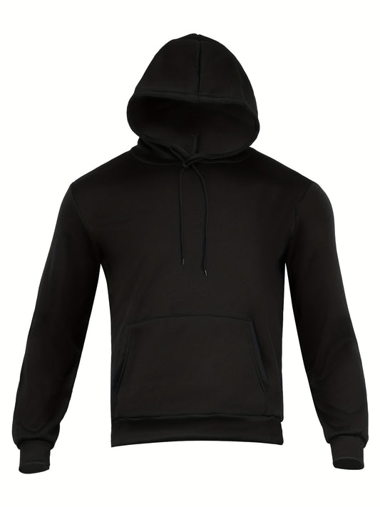 Mens Classic Solid Hoodie Sweatshirt with Kangaroo Pocket