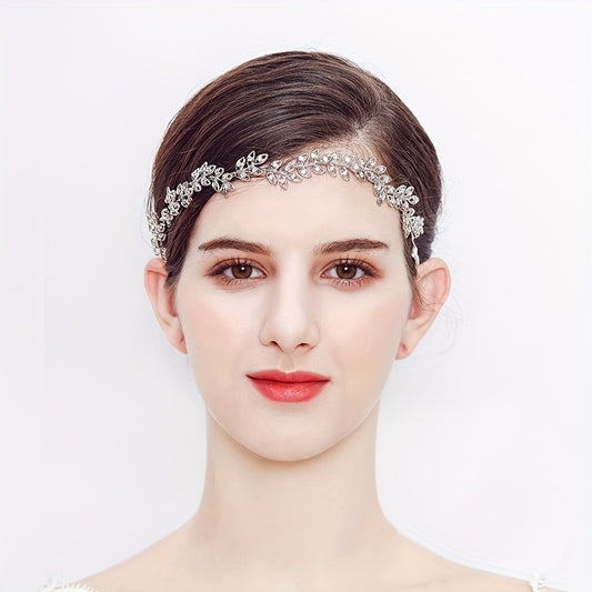 Rhinestone Lead Hair Band Adjustable Headband Bridal Wedding Headwear