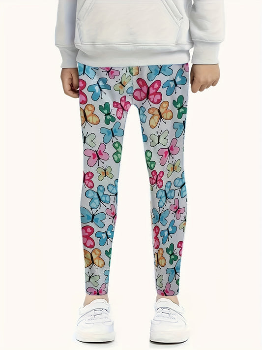 Butterfly Graphic Leggings Girls All Seasons Gift