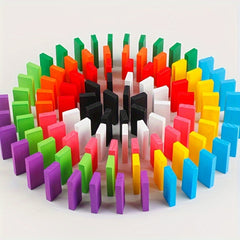 100pcs Wooden Dominoes Puzzle Toys Concentration Intelligence Building