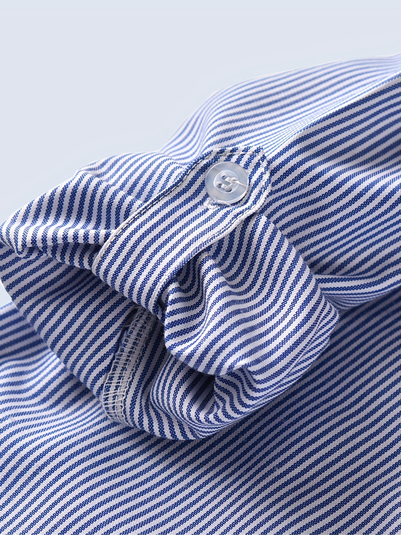 Boys Gentleman Stripe Long Sleeve Shirt Top Casual Non Stretch Lapel Shirt
