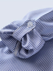 Boys Gentleman Stripe Long Sleeve Shirt Top Casual Non Stretch Lapel Shirt
