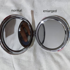 Tulip Pattern Round Folding Mirror with Magnifying Function
