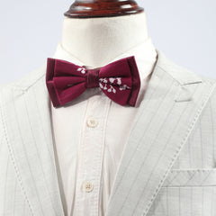 1PC Men's Red Double Layer Necktie Bow Tie for Party Daily