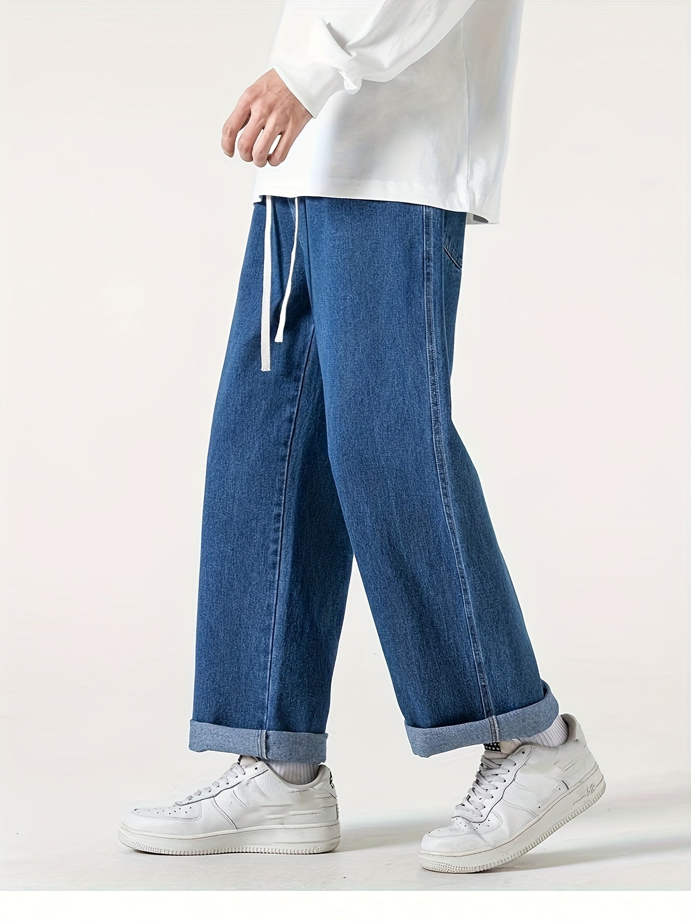 Men's Loose Fit Cotton Jeans for Spring Summer
