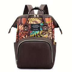 Printed Shoulder Mummy Bag Large Capacity for Outings with Baby & Diapers