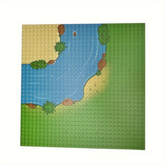 Basic River Ocean Pattern Bricks Set 2pcs & 1pc Board 10x10 Inch