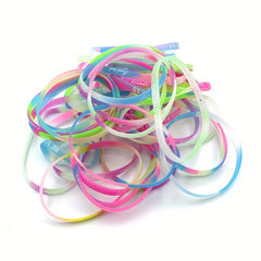 5pcs Colorful Letter Sports Bracelet Rubber Wristband