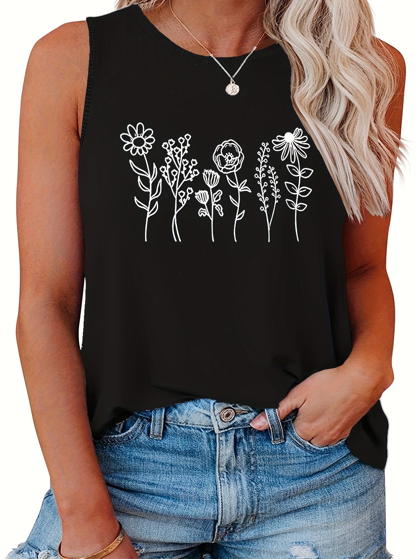  Floral Print Tank Top for Women