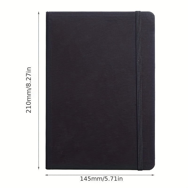 Hard Leather Office Notebook with Elastic Band & Cloth Surface