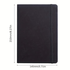 Hard Leather Office Notebook with Elastic Band & Cloth Surface