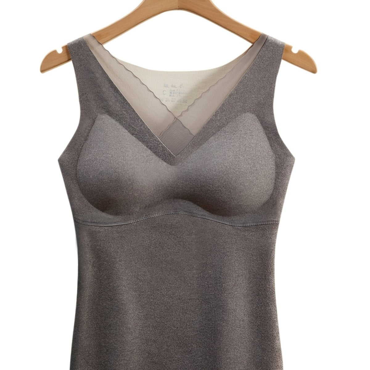 Mesh Stitching Thermal Underwear V Neck Sleeveless Top