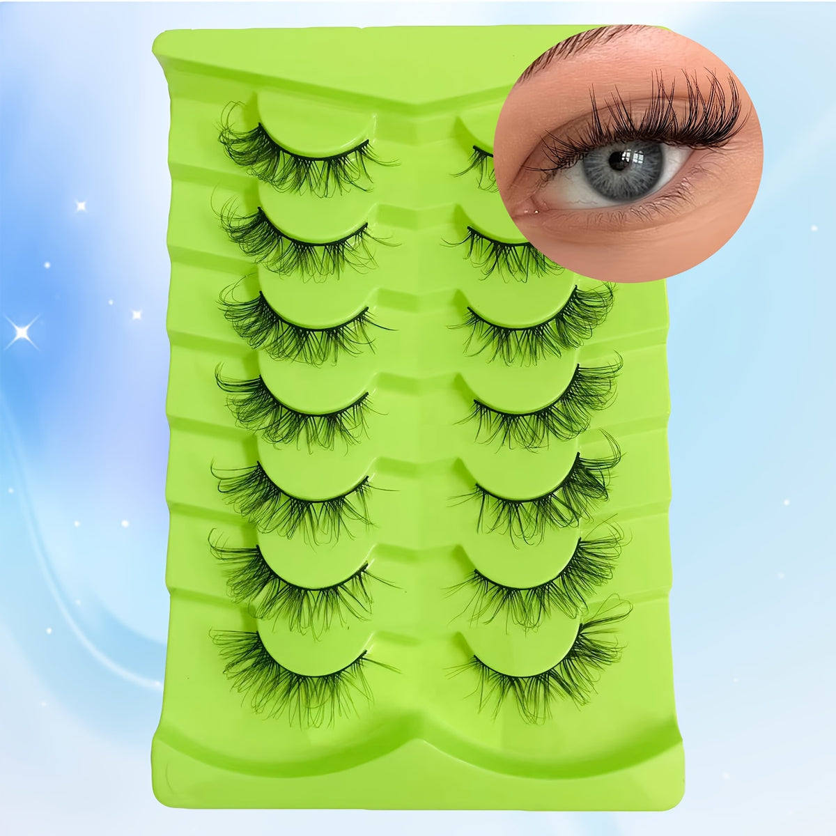 7 Pairs Cat Eye False Eyelashes Faux Mink Hair Fox Eye 3D Lashes