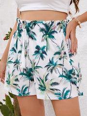  Tropical Print High Rise Loose Fit Shorts