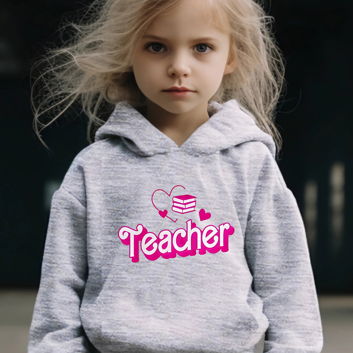 TEACHER & Heart Graphic 2pcs Set Girls Casual Comfy Breathable Activewear Set