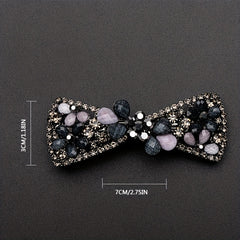 Vintage Rhinestone Flower Side Clip French Barrette Hair Accessories