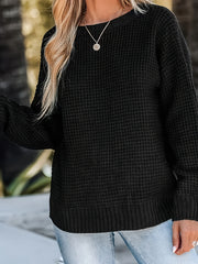  Solid Waffle Pattern Criss Cross Backless Sweater