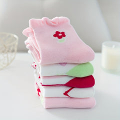 5 Pairs Kids Cotton Mesh Tube Socks Breathable Cartoon Baby Socks