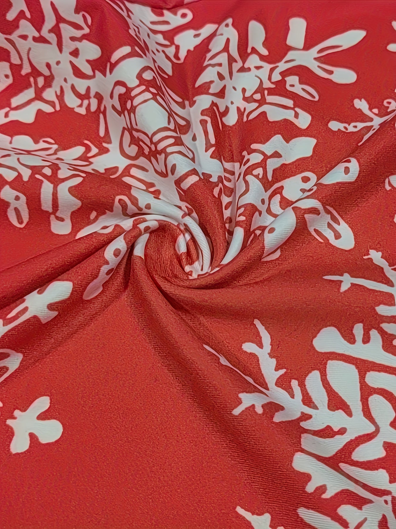  Snowflake Print Drawstring Pants Elastic Trousers
