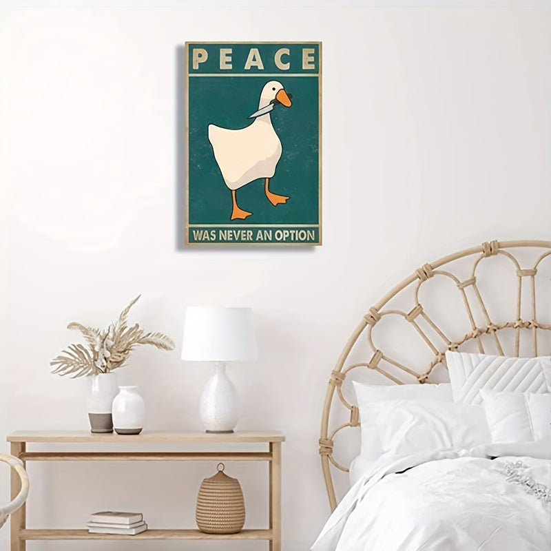 Goose Peace Never Option Funny Retro Prints Posters Meme Art Signs Decor