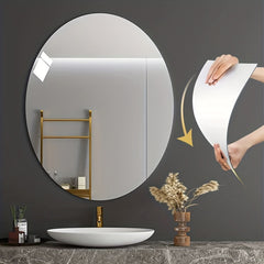 Oval Mirror Sticker Acrylic Wall Mounted HD Bathroom Decor
