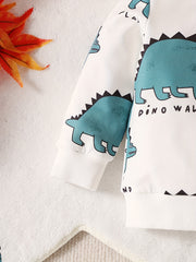 Baby Boy's Cartoon Graphic Hoodie Pants Sportswear Set