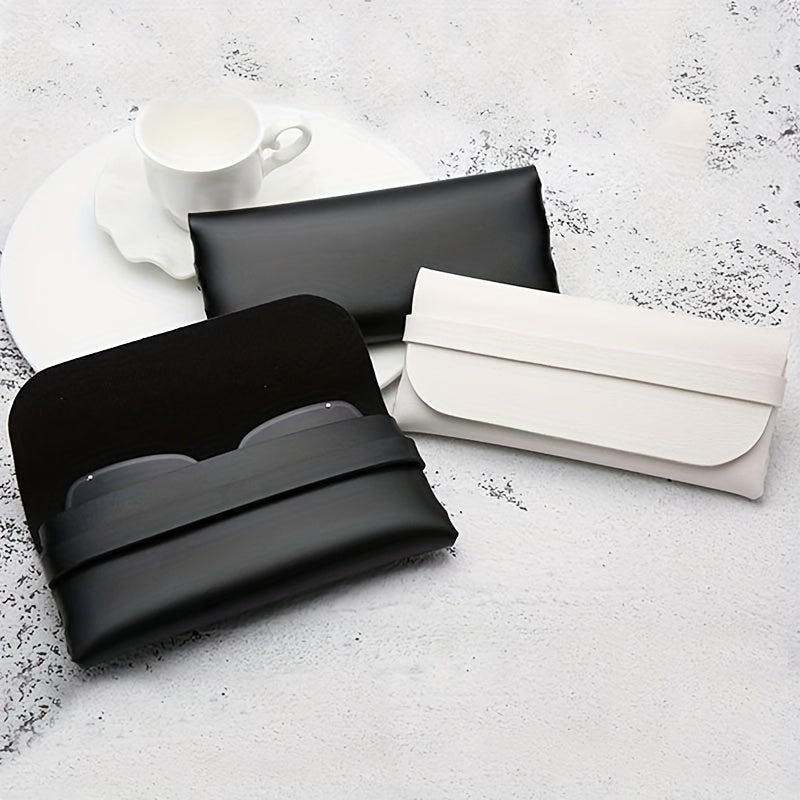 2PCS Soft Leather Glasses Case Sunglasses Protective Pouch