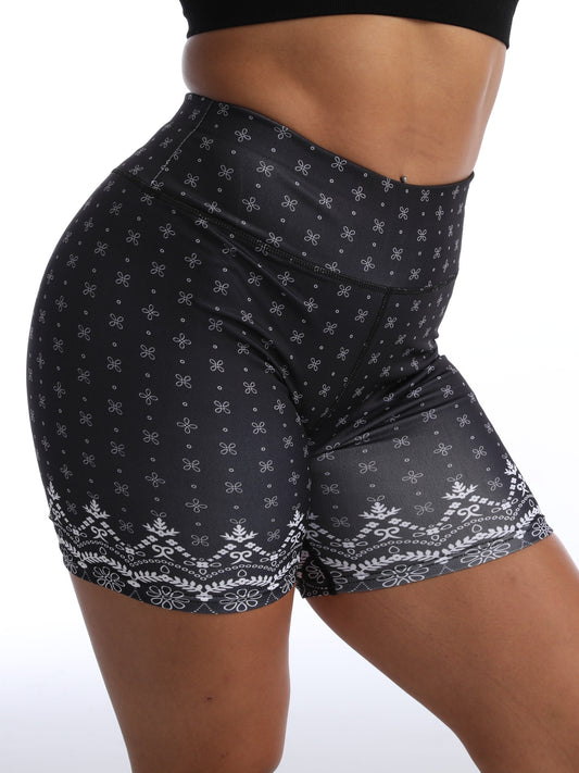 Wildflower Yoga Shorts High Waist Summer Comfy Fitness Gym Shorts